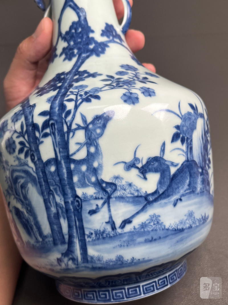 清道光  御制青花六合同春如意耳尊 - 图18
